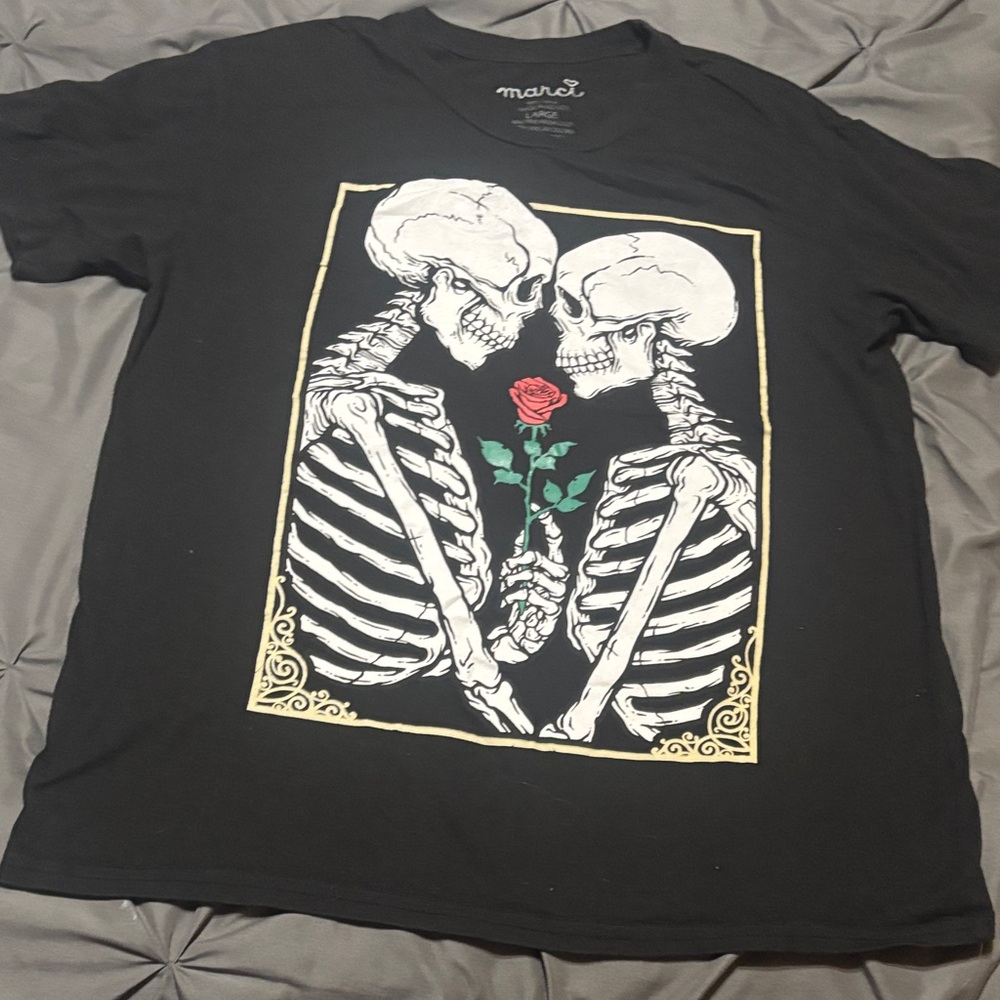 Black Skeleton Graphic T-Shirt
